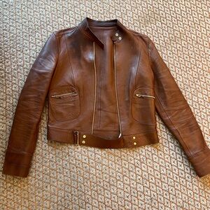Gucci leather jacket in light brown